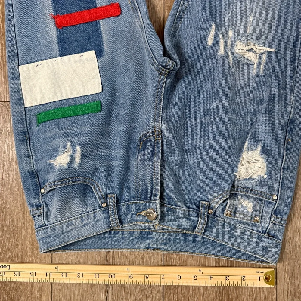 Selvage Denim Custom Patchwork Straight Leg Jeans - Picture 9 of 11